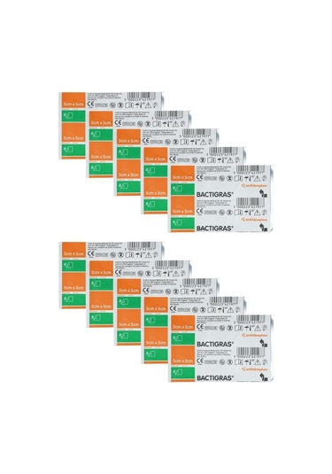 Bactigras Antiseptik Tül Yara Yanık Bakım Örtüsü 5 x 5 CM 10 Adet