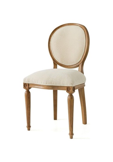 Madalyon Ahşap Klasik Sandalye Natural - Krem