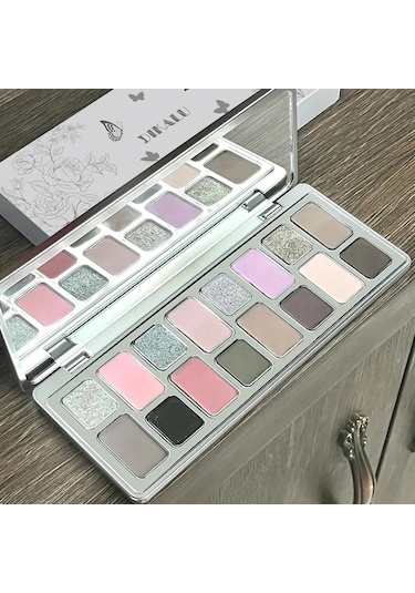 Dıkalu 16 Renk Göz Farı Paleti Profesyonel Kadın Makyaj Uzun Ömürlü İnci Parlak 07 01