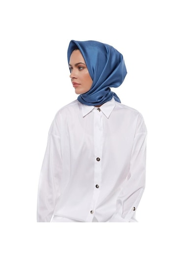 İpekevi Düz Twill İpek Eşarp - İndigo İndigo