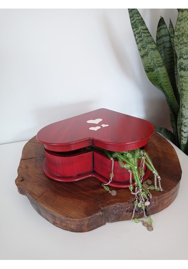 Ahşap Kalpli Hediye Kutusu