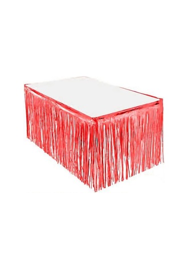 Kırmızı Masa Örtüsü, Kırmızı Masa Eteği, 2 Adet Kırmızı Arka Fon