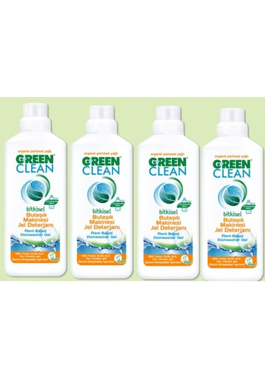 Green Clean Bitkisel Bulaşık Makinesi Jel Deterjanı 1000 Ml 4'lü Set