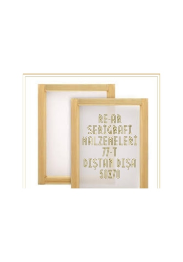 Re- Ar 77-T Ipek 50X70 Cm Ahşap Serigrafi Baskı Kalıbı Dıştan Dışa Ölçü