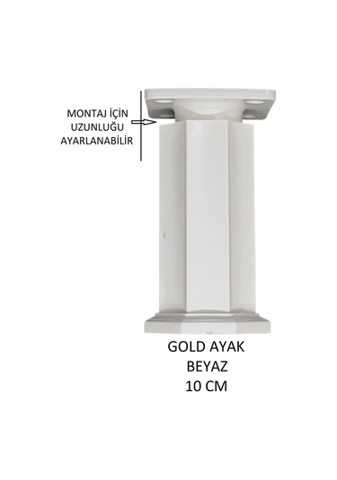 Gold Ayak 10cm Vidalar Dahil Beyaz Beyaz