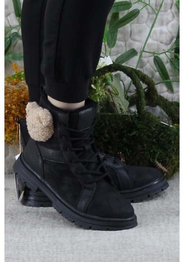 Fort Cool Luno Rahat Sıcak Astar Kaymaz Taban Kız Çocuk Bot Siyah