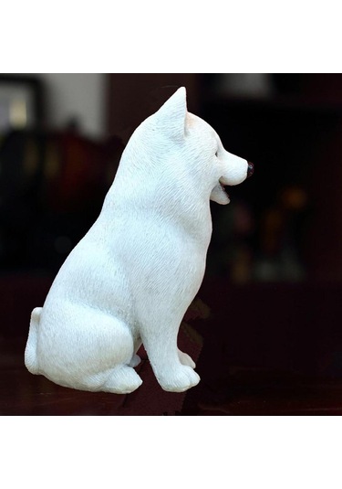 Suntek Samoyed Figür Araba Dekorasyonu Köpek Heykeli Masa Yatak 5cmx6,5cmx10,5cm