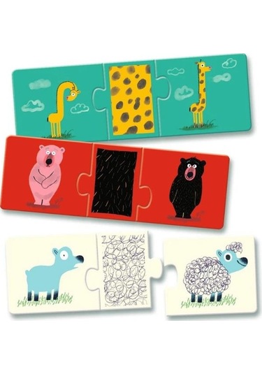 Djeco Üçlü Puzzle / Naked Animals
