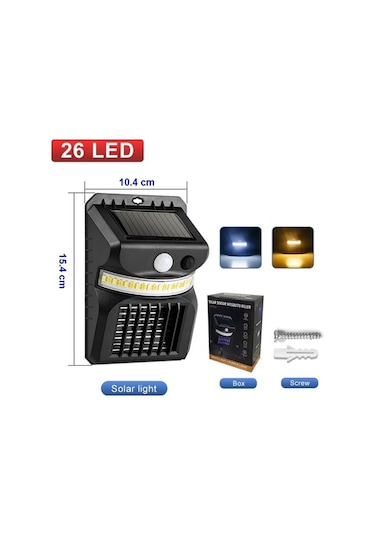 Novahub Yüksek Güçlü Led Güneş İşık Sivrisinek Katili Lamba Beyaz Ve Sıcak