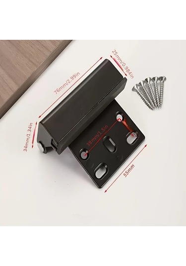 Willowhaven Taşınabilir Delme İşlemi Gerektirmeyen Alüminyum Hırsızlık Önleyici Kapı Kilidi Aksesuarlı Siyah