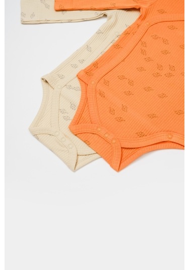 Organik Modal Fil Baskılı 2 Li Kruvaze Uzun Kollu Badi 001