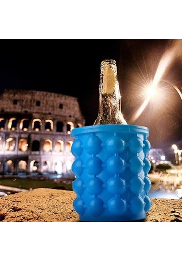 Jialan Buz Küpü Kalıp Buz Tepsileri Büyük Yuvarlak Silikon Buz Sq Mavi