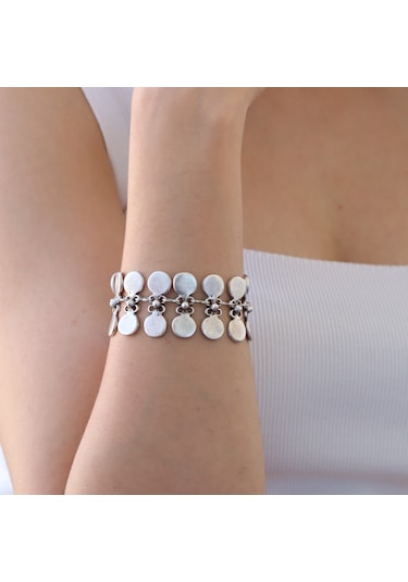 Primerocollection Gümüş Kaplama Bileklik N11.67968 Gri