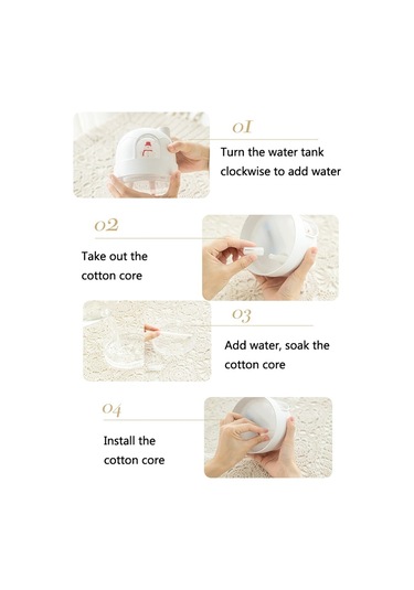 Zay-h006 Plug-in Kardan Adam Nemlendirici Gece Lambası Usb Dilsiz Sevimli Masaüstü Hava Mini Atomizer Hava Nemlendirici Beyaz