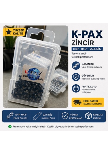 K-pax 1/4p - 043'' 22.5 Diş Şarjlı Testere Zinciri