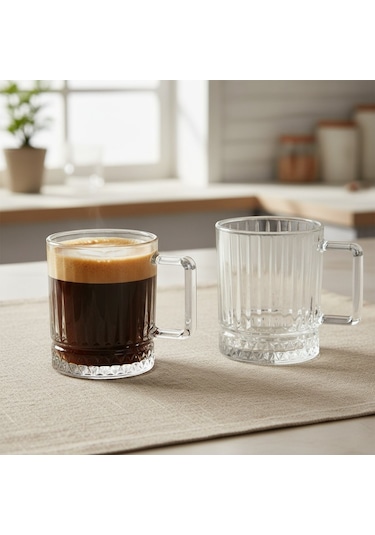 Elysia Dekor 6 Kişilik Cam Çay-kahve Kupa Takımı 6 X 210 Ml. Şeffaf