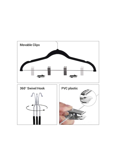 Reedark 5/10 Adet Kadife Askı - Kaymaz Kıyafet Askısı, Seyahat Ve Ev Kullanımı İçin Pembe