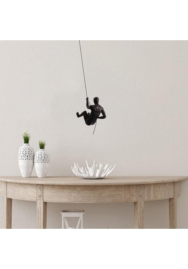 Siyah Sanatsal Gerçekçi Görünüm Heykeli Retro Narin Zanaat Kaya Tırmanıcısı Amerikan Tırmanıcı Reçine Kolye B