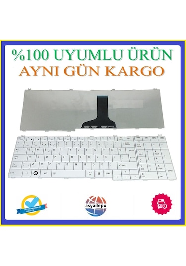 Asya.Depo Toshiba Uyumlu Satellite C660-202 Klavye Beyaz Tr