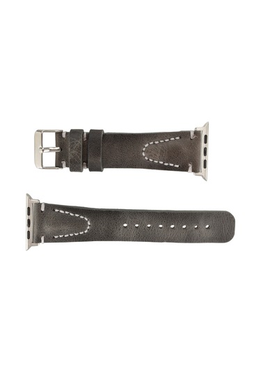Bloomstrap Avilla Ash Gray Deri iOS Watch Uyumlu Kayışı-44/45/46/49mm