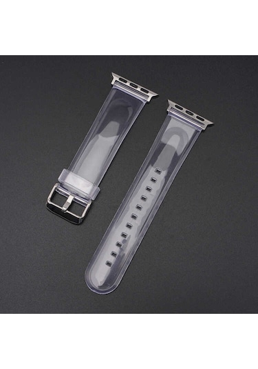 Apple Uyumlu Watch 42mm Krd-13 Şeffaf Silikon Kordon
