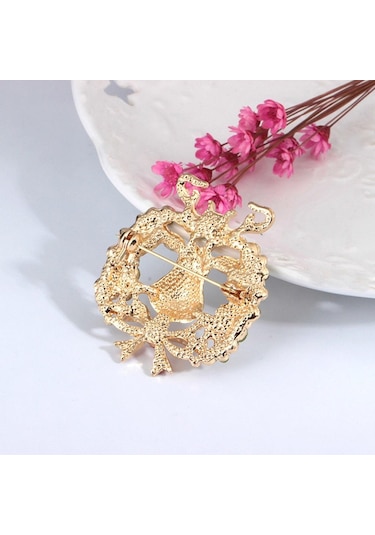 Suntek Sevimli Kristal Noel Elk Broş Pin Noel Partisi Süsleri Çok Renkli