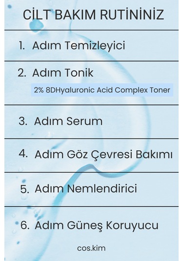 %2 8d Hyaluronik Asit Tonik 250 Ml Yoğun Nemlendirici Cilt Bariyeri Destekli Alkolsüz & Parfümsüz