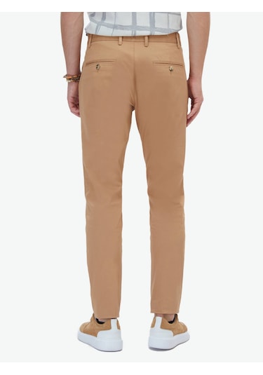 Kip Deve Tüyü Dokuma Regular Fit Casual Pamuk Karışımlı Pantolon Devetüyü