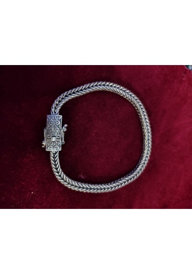 Modagümüşevi Hasır Örgülü Gümüş Erkek Bileklik