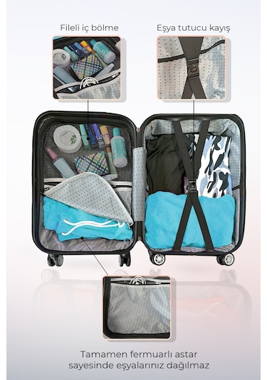 Polo&sky Spring Model Mor Renk Orta Boy Valiz Bavul Mor