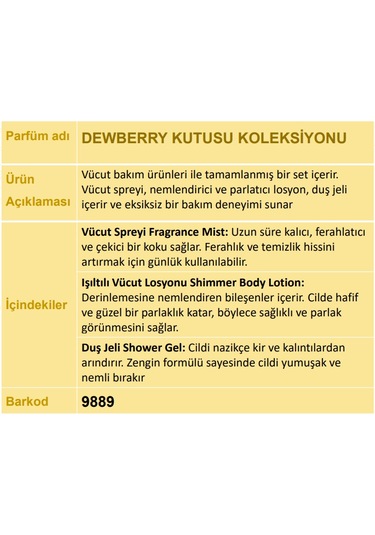 Nurxos 9889 Dewberry Böğürtlen Hediyelik Kutulu 3'lü Set Vücut Spreyi & Losyon & Duş Jeli