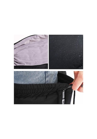 Sones Elektrikli Bisiklet Kış Motosiklet Ön Cam Su Geçirmez Sıcak Bacak Örtüsü Kadife Yastıklı Diz Pedleri 60 CM Siyah