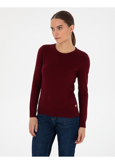 Pierre Cardin Kadın Vişne Kazak /triko 50315758-vr223 Vişne