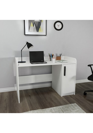 Arnetti Luses Dolaplı Çalışma Bilgisayar Masası Beyaz