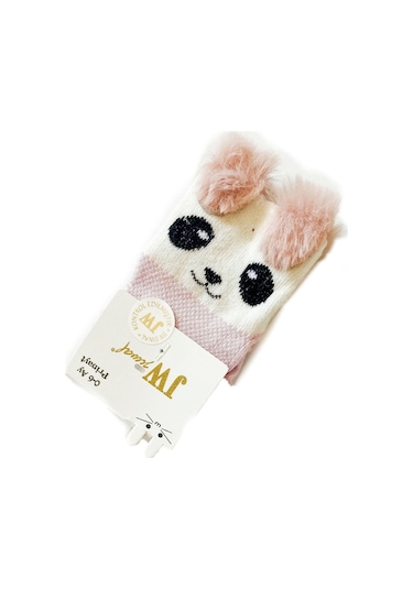 Kız Bebek 0-6 Ay Kedi Figürlü Peluş Tüy Kulaklı Çorap Çok Renkli