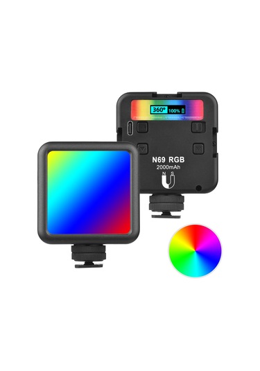 Andoer N69 Rgb Taşınabilir Fotoğrafçılık Led Video Işığı Siyah Siyah
