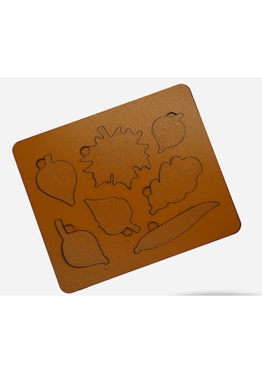 Çocuklar İçin Eğitici Ve Öğretici Ahşap Yapboz Puzzle Bul Tak Yaprak 30x20cm