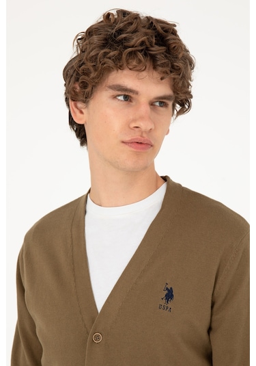 U.s. Polo Assn. Erkek Haki Hırka Triko 50293531-vr027 Haki