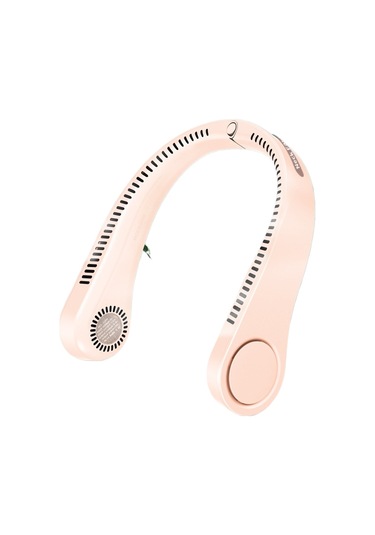 Kanatsız Halter Boyunlu Dijital Ekranlı Küçük Fan - Pembe