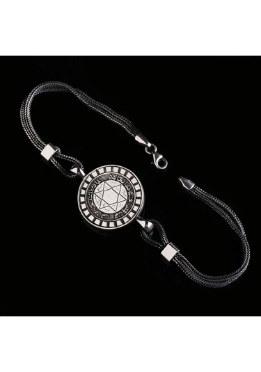 Hz.süleyman Mührü Yuvarlak 925 Ayar Gümüş Bileklik Gümüş