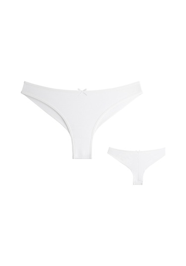 5'li Özel Viskon Kadın Külot 4095 Beyaz