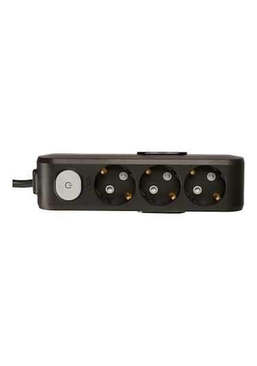 3'lü Anahtarlı Topraklı Kablolu Çocuk Korumalı Priz - 2 Metre 0,25 mm² / 0.34 mm²