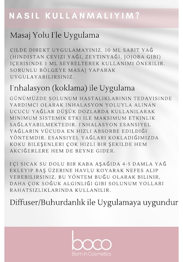Boco Born In Cosmetics %100 Saf Itır Çiçeği Uçucu Yağı 10 ML