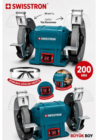 Swisstron SWS200BNC Endüstriyel Taş Motoru 200 MM