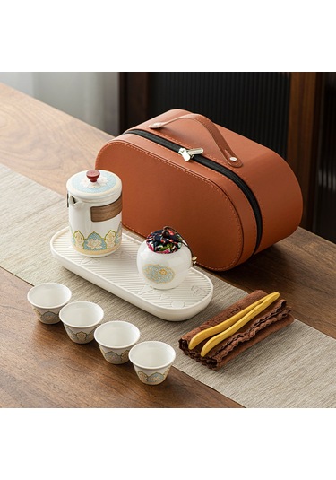 Seyahatçay Seti Küçük Set Taşını Koyabilinir Depolama Beyaz Beyaz