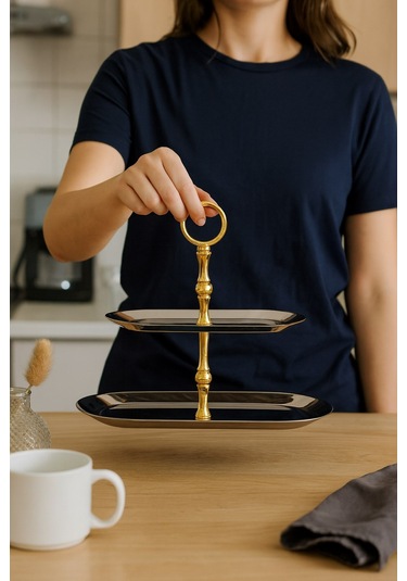 2 Katlı Kayık Tepsi Paslanmaz Çelik Sunumluk,kurabiyelik,makaronluk,söz,nişan Masa Aksesuarı,çeyiz Gold