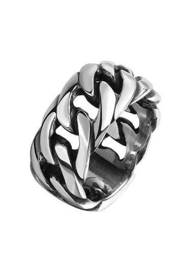 Şık Parmak Yüzük Pürüzsüz Serin Rahat Us 13 Gümüş