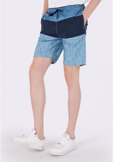 Colin's Colins Slim Fit Baskılı Erkek Mavi Deniz Şortu Cl1064121 Q1.v2 Ble Mavi