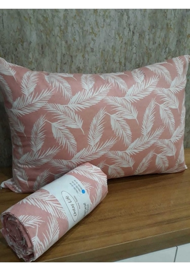 Üntaş Lastikli Çift Kişilik Çarşaf + Yastık Kılıfı Pudra 2 Adet Pudra