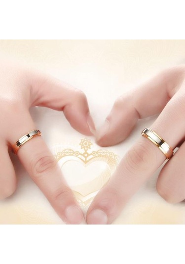 Moda Lover Çiftler Kadın Titanyum Çelik Nişan Alyans Band Takı, Cinsiyet: Erkek Çok Renkli